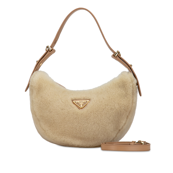 Pre-Loved Prada Shearling and Leather Arqué Satchel - Picture 11 of 11